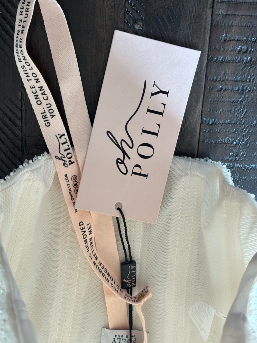 Oh Polly Ivory Mesh Bustier Top and Mini Skirt - Picture 4 of 9